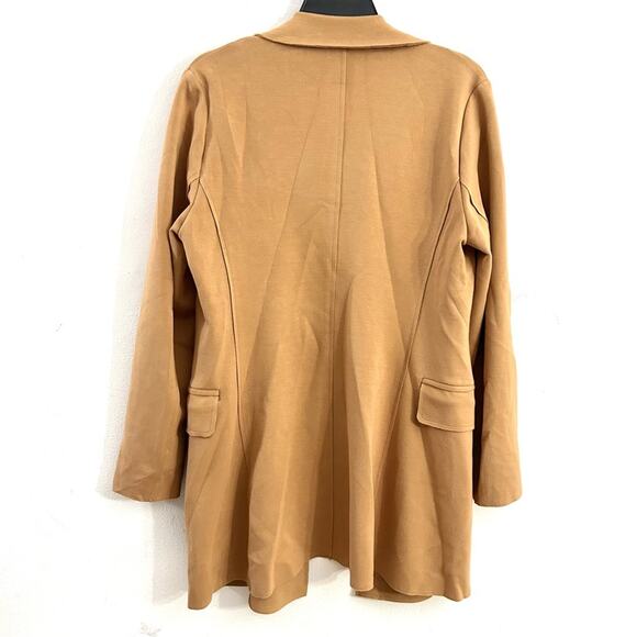 Anthropologie Solitaire camel Long mid length blazer 6 button casual Old Money S - Picture 10 of 11